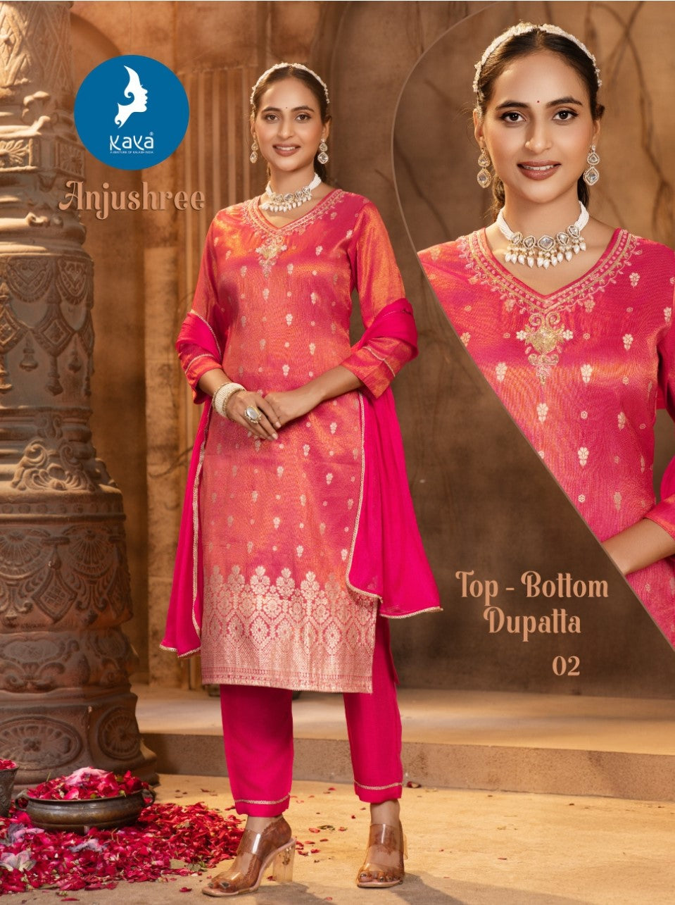 Anjushree Kaya Viscose Readymade Pant Style Suits Wholesale Rate