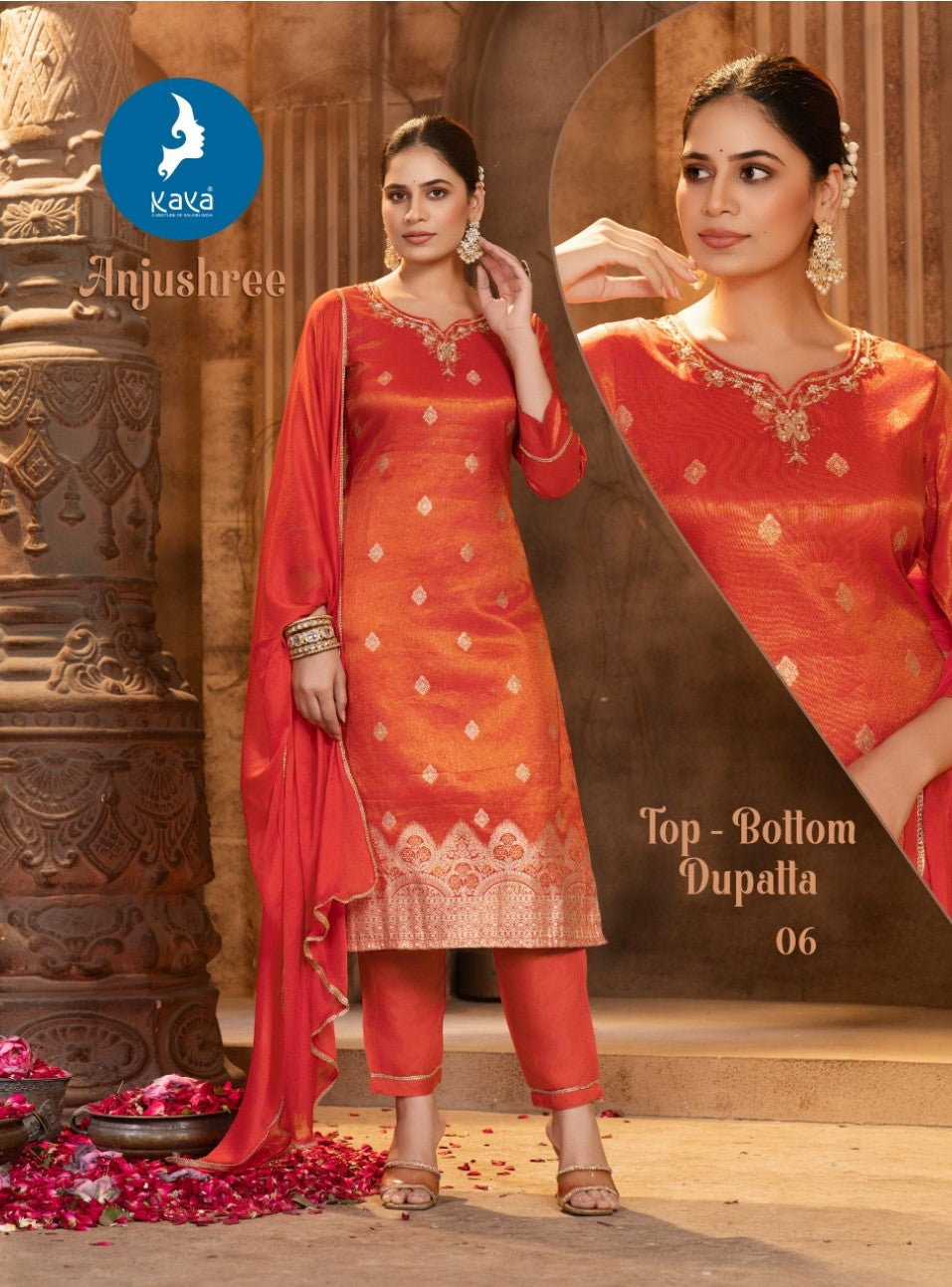 Anjushree Kaya Viscose Readymade Pant Style Suits Wholesale Rate