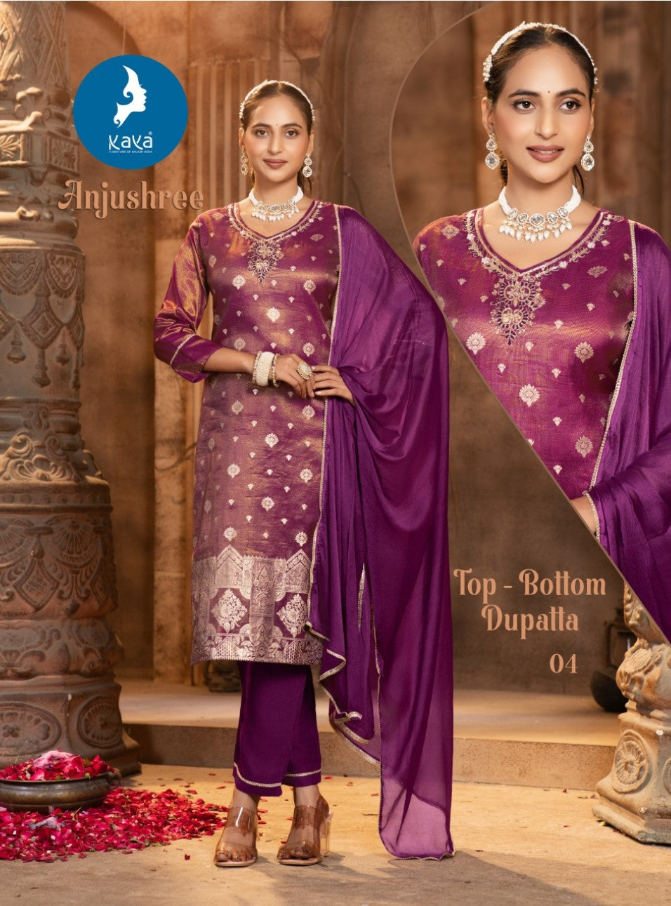 Anjushree Kaya Viscose Readymade Pant Style Suits Wholesale Rate