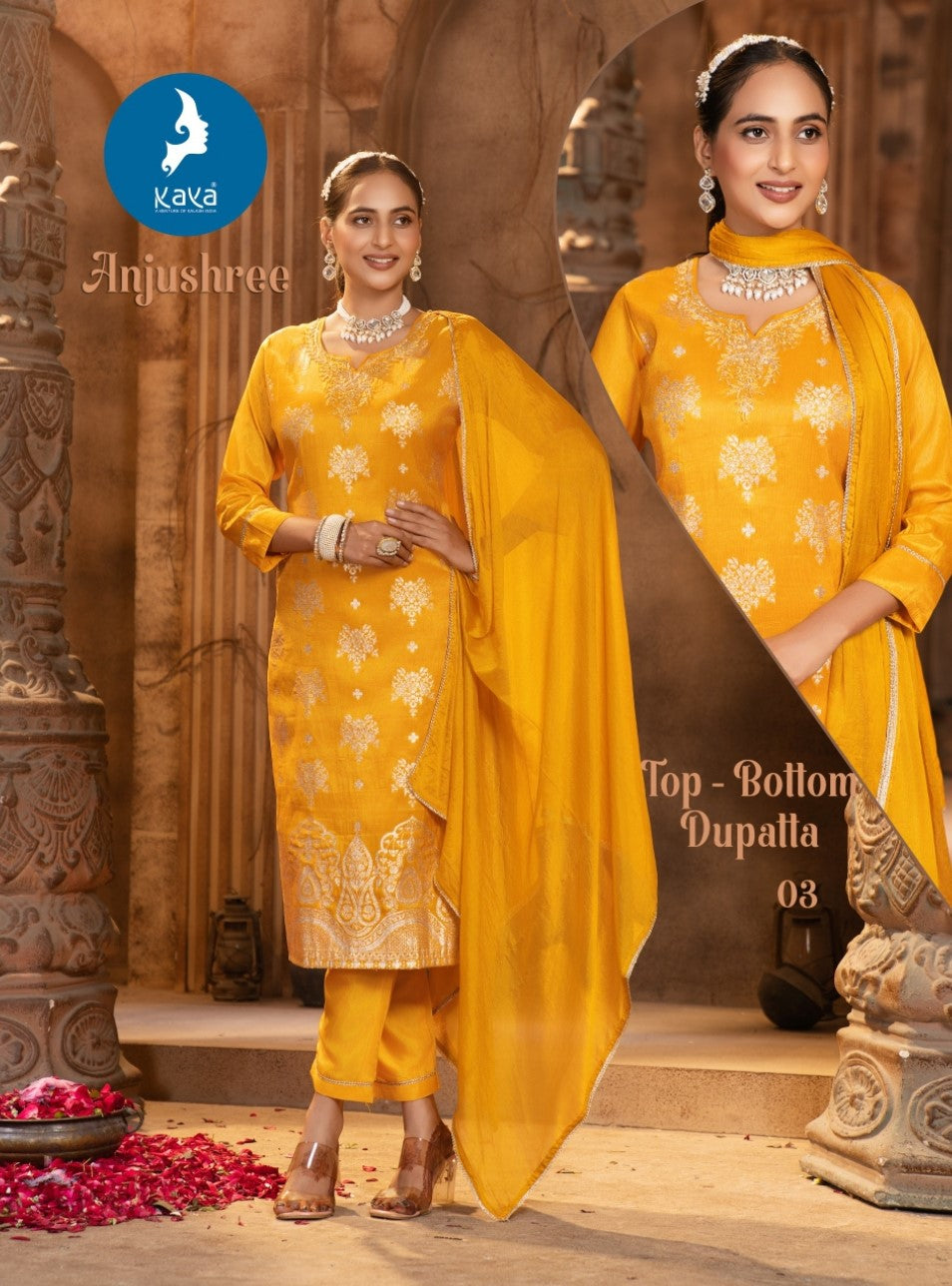 Anjushree Kaya Viscose Readymade Pant Style Suits Wholesale Rate
