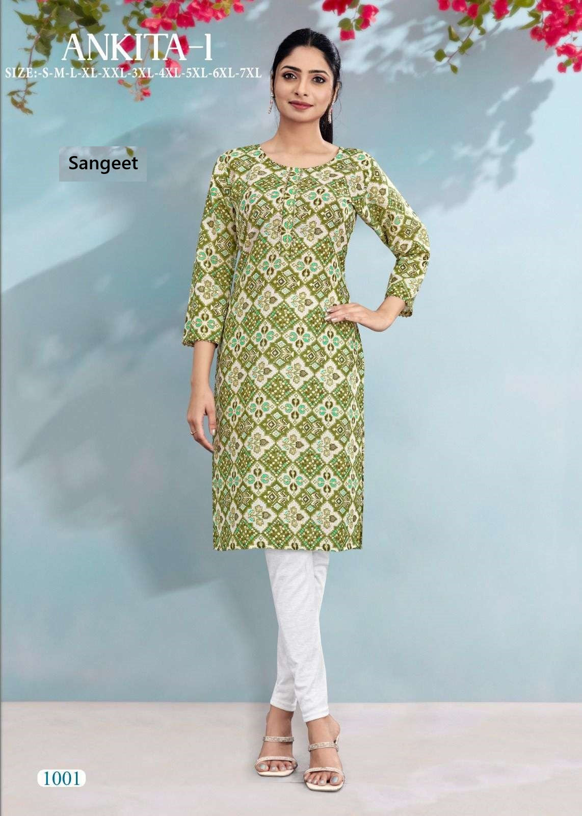 Ankita 1 Sangeet Rayon Cotton Knee Length Kurtis Supplier Gujarat