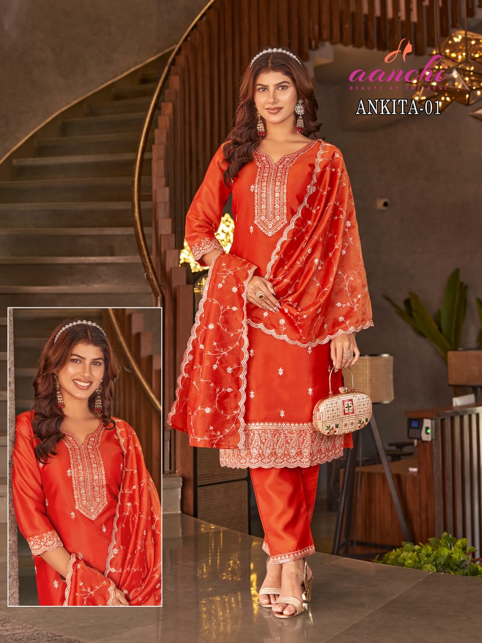 Ankita Aanchi Shimmer Readymade Pant Style Suits Wholesaler India
