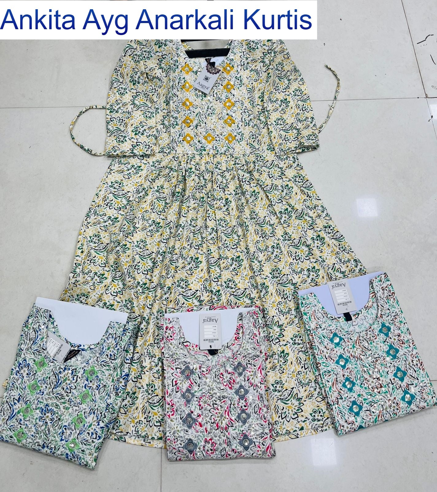 Ankita Ayg Two Tone Anarkali Kurtis Supplier India