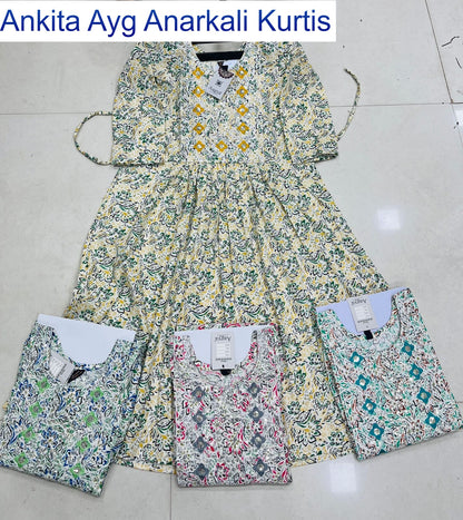 Ankita Ayg Two Tone Anarkali Kurtis Supplier India