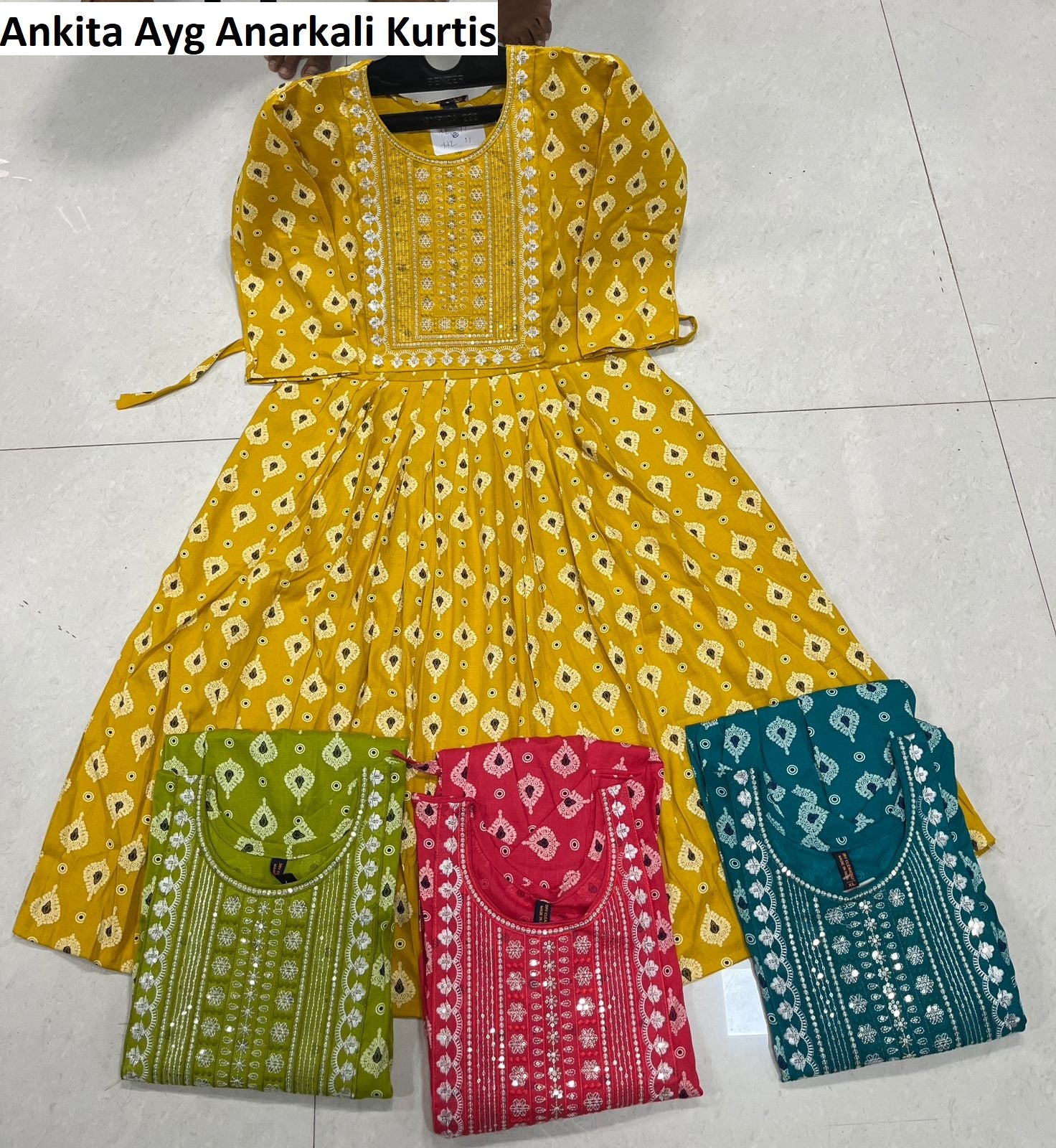 Ankita Ayg Two Tone Anarkali Kurtis Wholesaler India