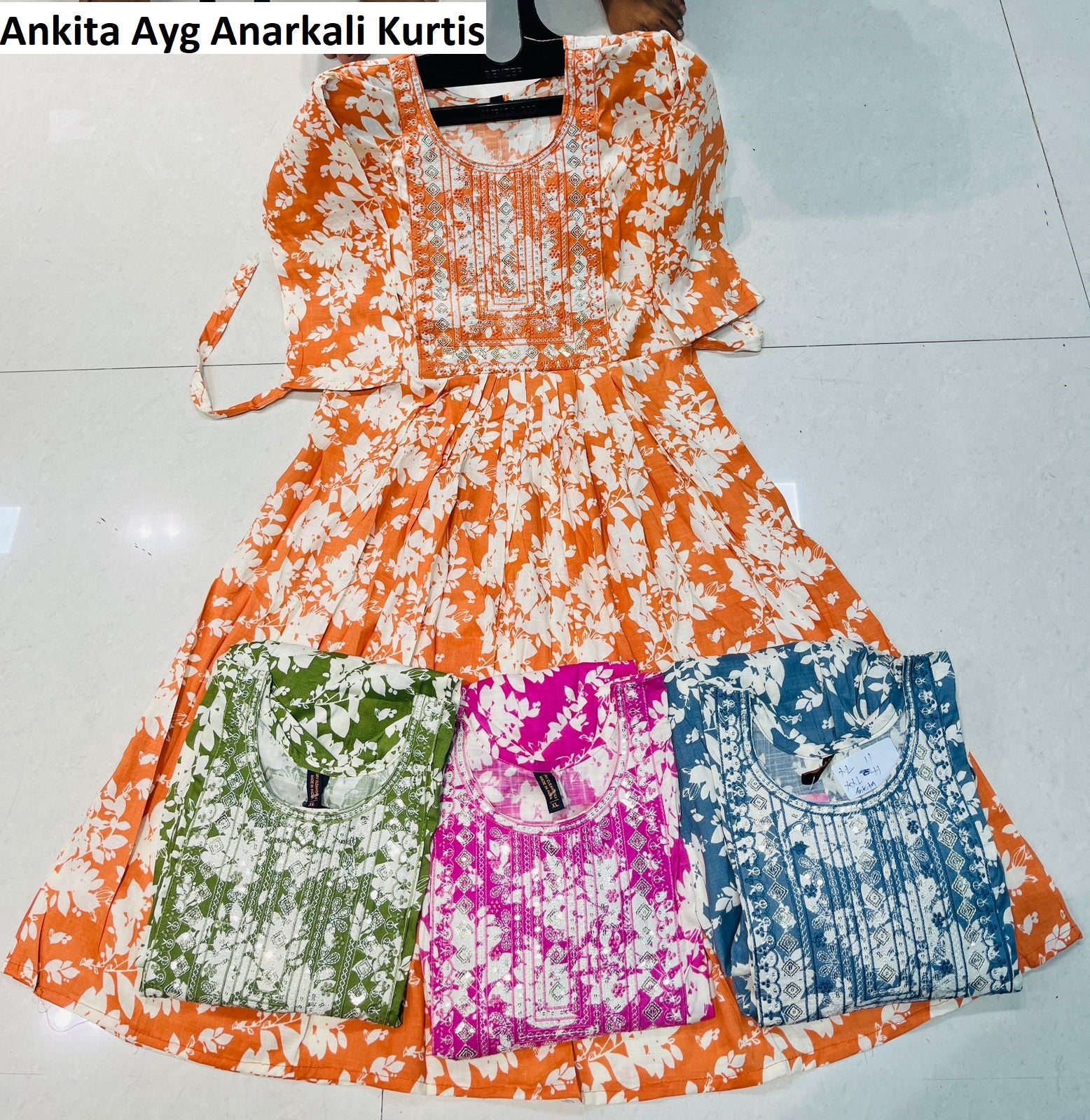 Ankita Ayg Two Tone Anarkali Kurtis Wholesaler India