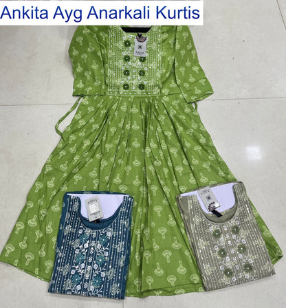 Ankita Ayg Two Tone Anarkali Kurtis Supplier India