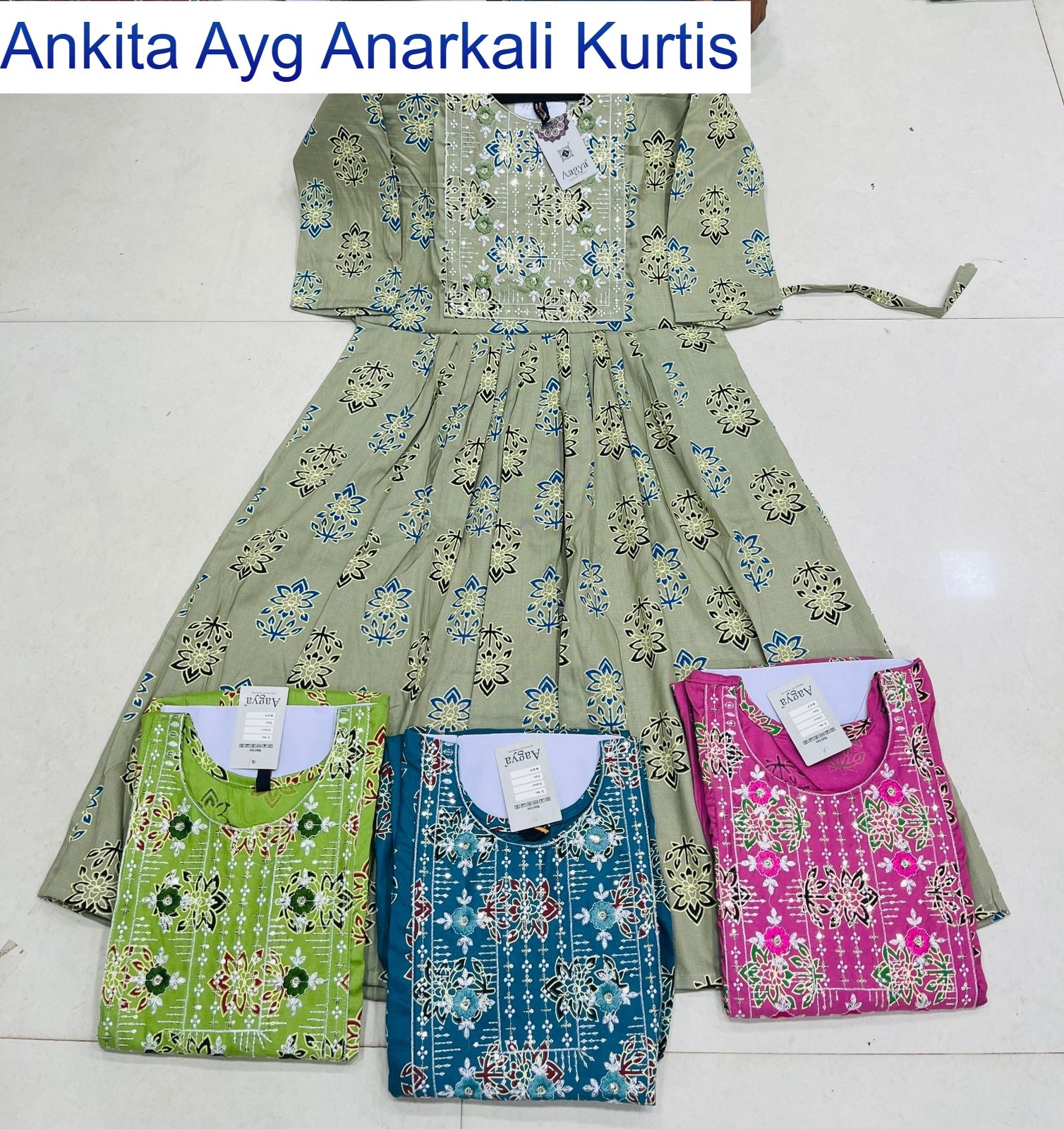 Ankita Ayg Two Tone Anarkali Kurtis Supplier India
