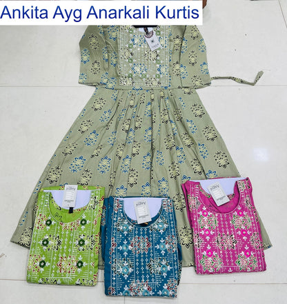 Ankita Ayg Two Tone Anarkali Kurtis Supplier India