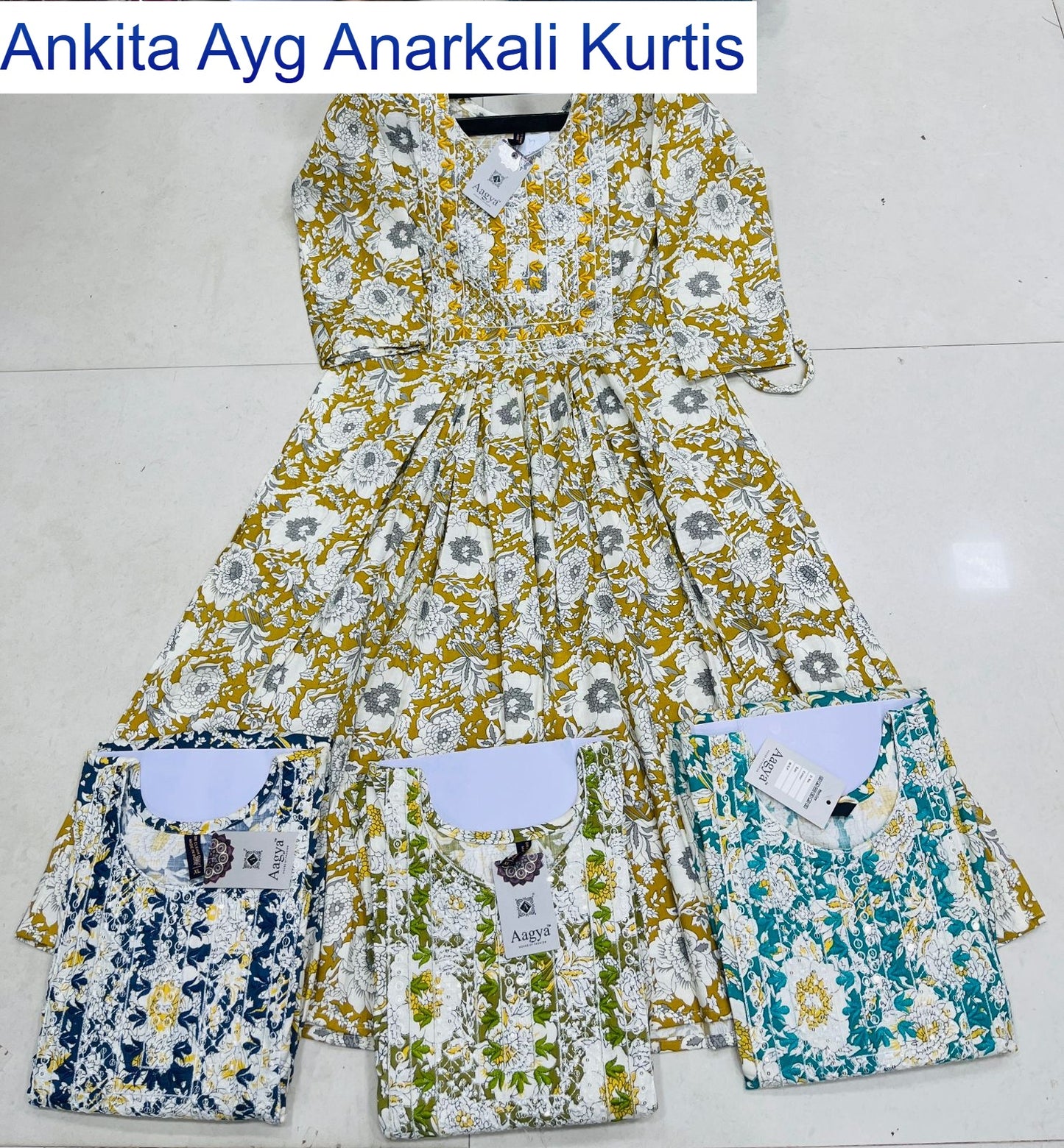Ankita Ayg Two Tone Anarkali Kurtis Supplier India