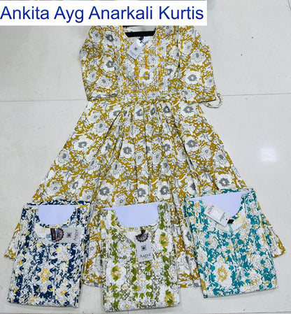 Ankita Ayg Two Tone Anarkali Kurtis Supplier India