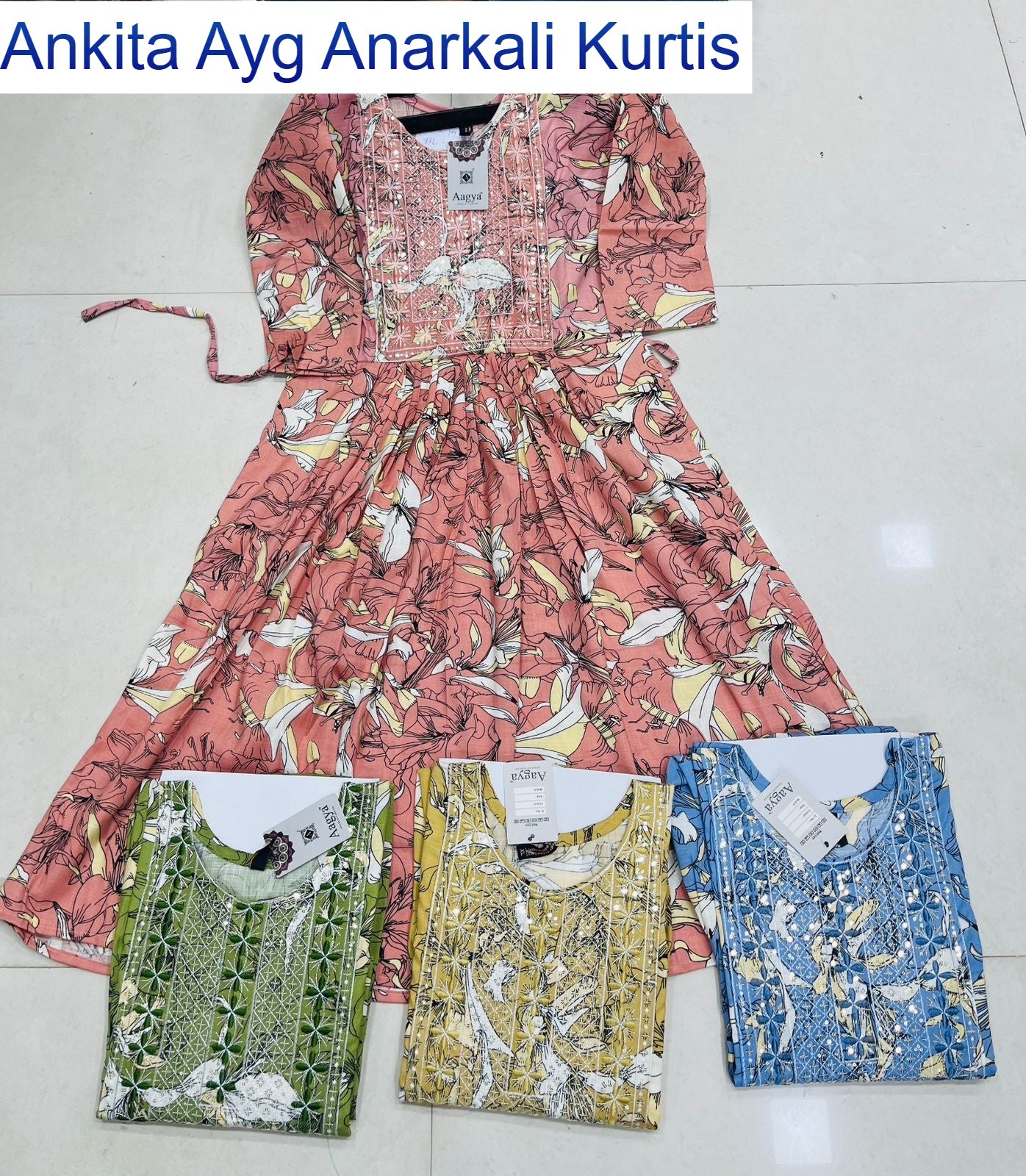 Ankita Ayg Two Tone Anarkali Kurtis Supplier India
