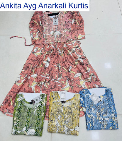 Ankita Ayg Two Tone Anarkali Kurtis Supplier India