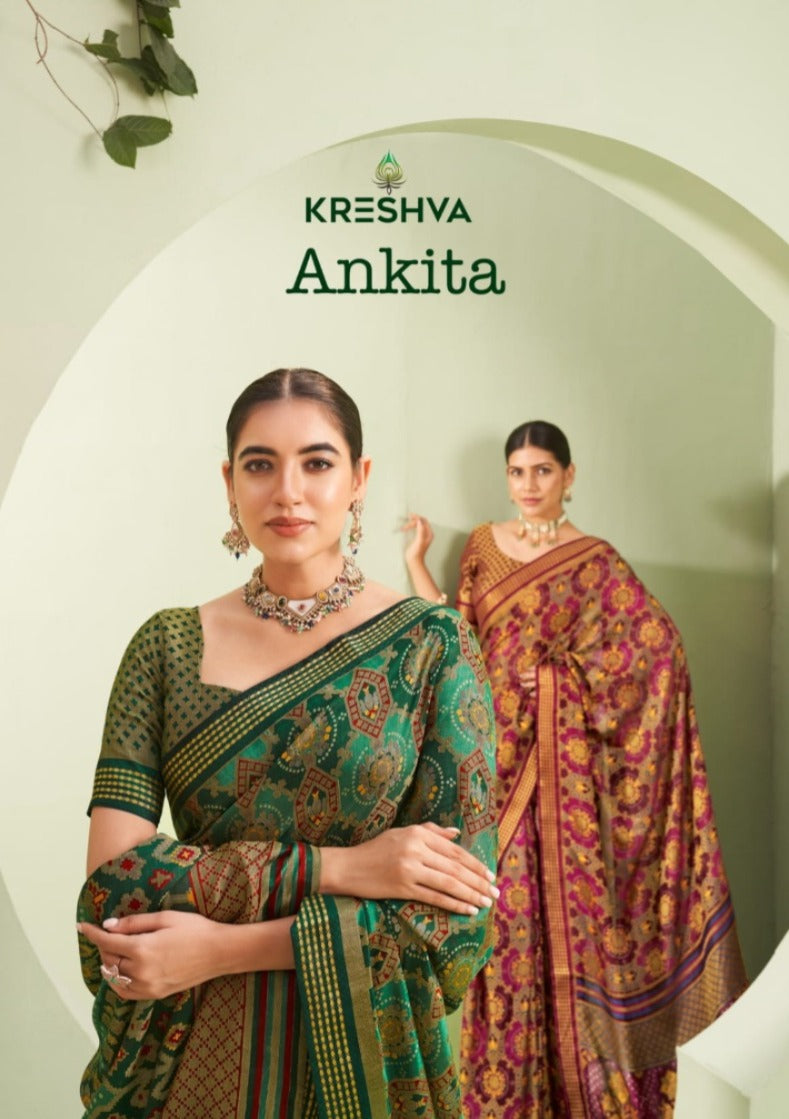 Ankita Kreshva Georgette Sarees Manufacturer Ahmedabad