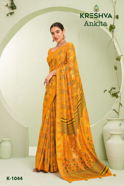 Ankita Kreshva Georgette Sarees Manufacturer Ahmedabad