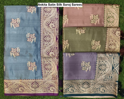 Ankita Satin Silk Saroj Sarees Wholesaler Ahmedabad