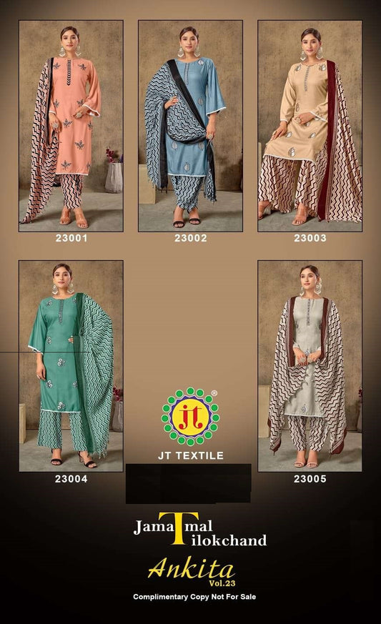 Ankita Vol 23 Jt Rayon Salwar Suits Supplier Ahmedabad