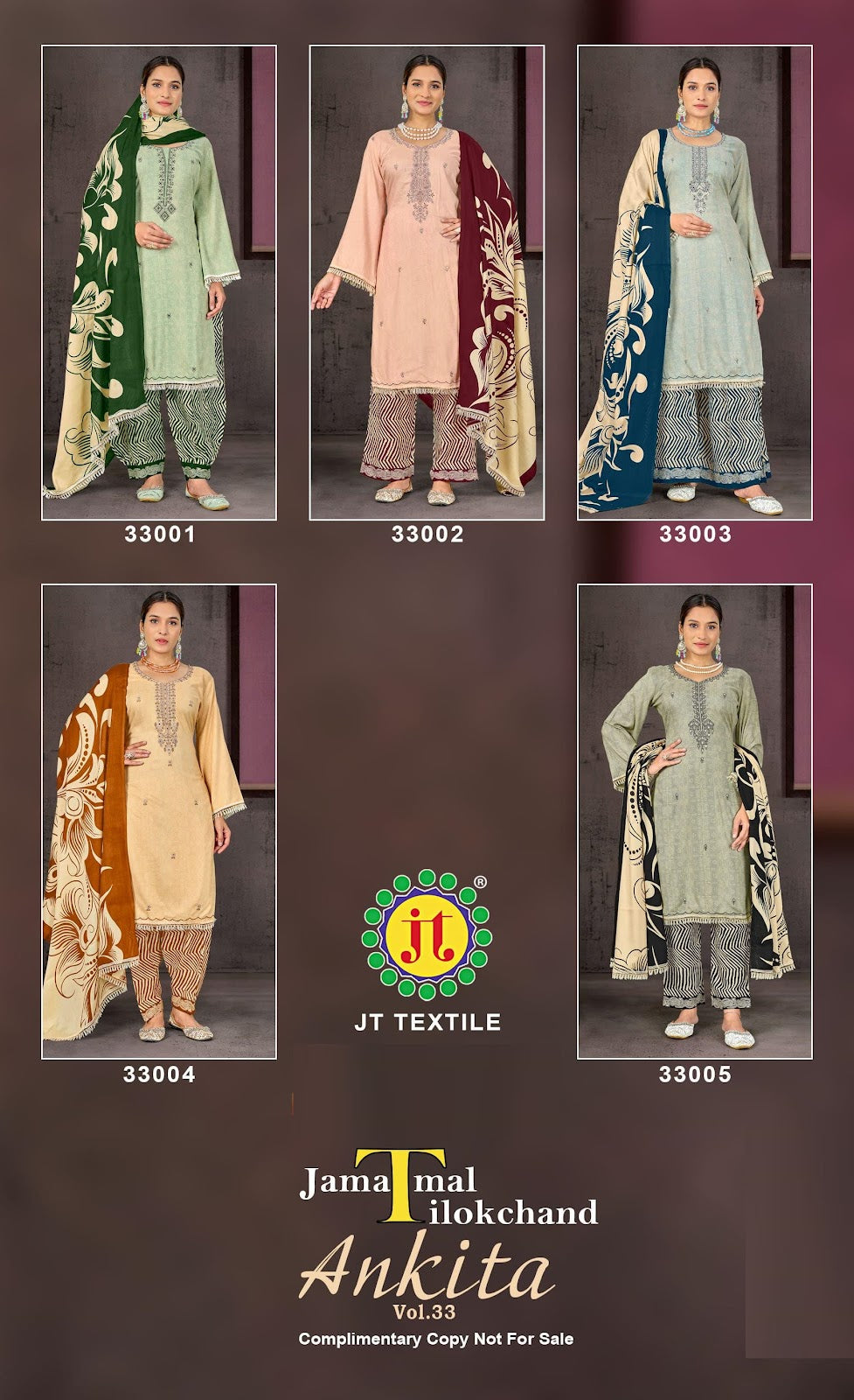 Ankita Vol 33 Jt Rayon Pant Style Suits Exporter Ahmedabad