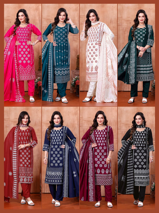 Ankita Vol 3 Kt Rayon 14Kg Readymade Pant Style Suits Exporter India
