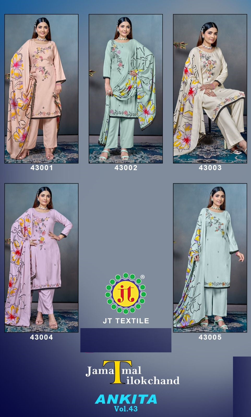 Ankita Vol 43 Jt Rayon Pant Style Suits Wholesale Price