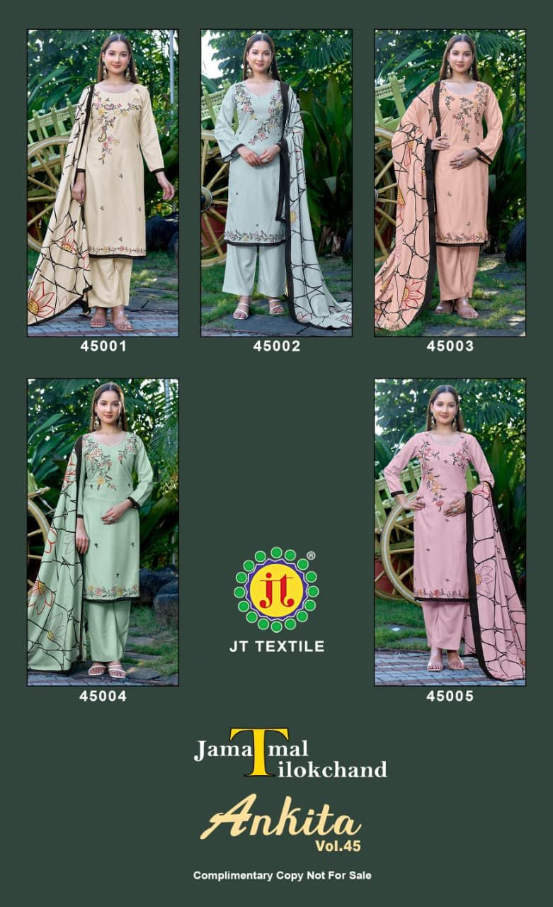 Ankita Vol 45 Jt Rayon Pant Style Suits Supplier