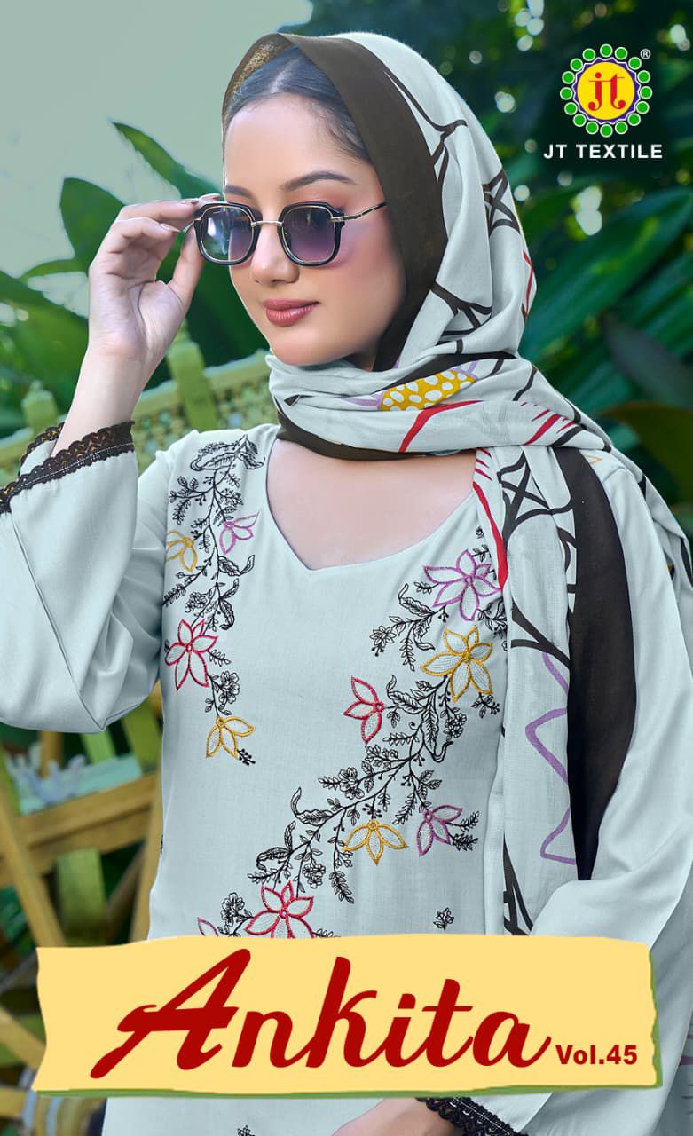 Ankita Vol 45 Jt Rayon Pant Style Suits Supplier