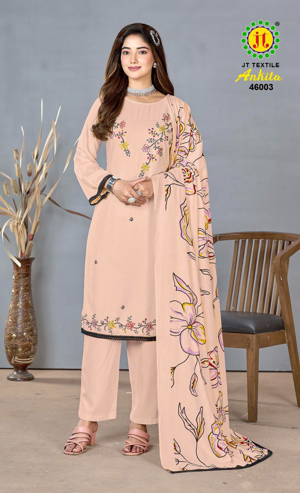Ankita Vol 46 Jt Rayon Pant Style Suits Wholesaler Ahmedabad
