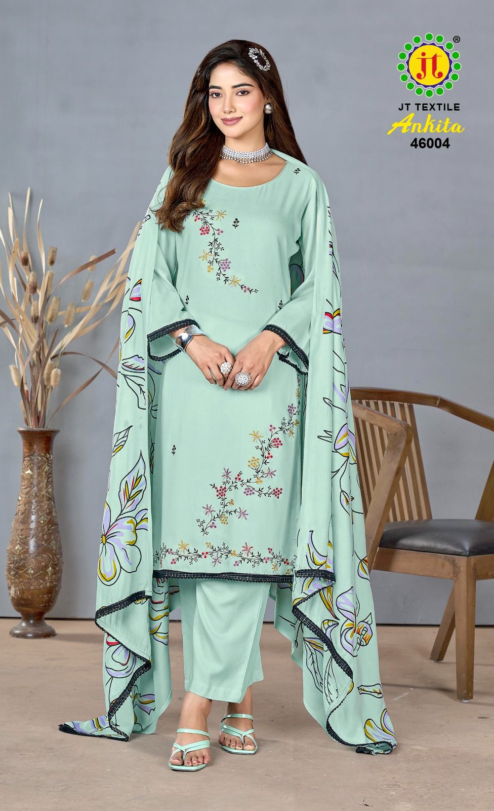 Ankita Vol 46 Jt Rayon Pant Style Suits Wholesaler Ahmedabad