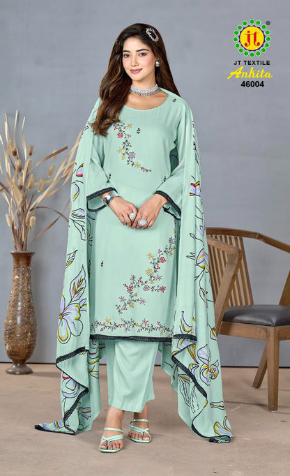 Ankita Vol 46 Jt Rayon Pant Style Suits Wholesaler Ahmedabad