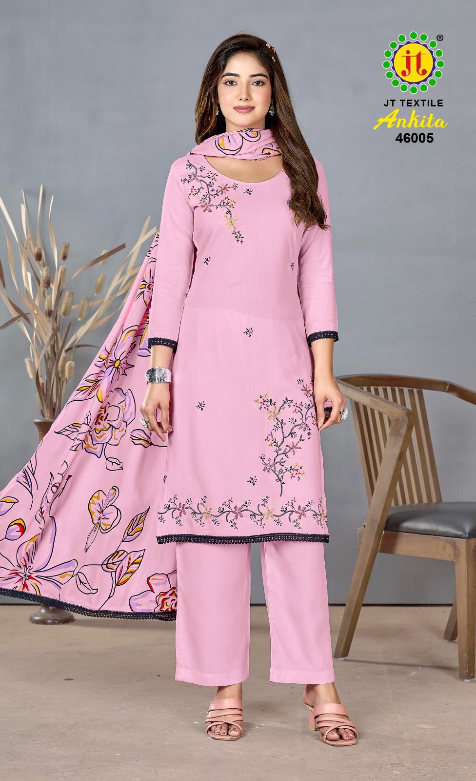 Ankita Vol 46 Jt Rayon Pant Style Suits Wholesaler Ahmedabad