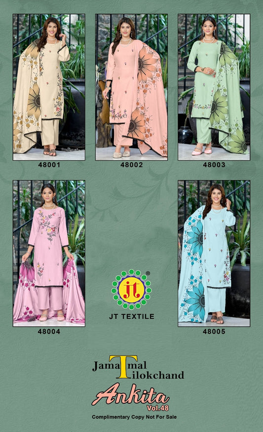 Ankita Vol 48 Jt Rayon Pant Style Suits Supplier India