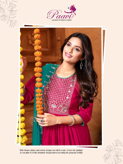 Ankita Vol 4 Paavi Roman Readymade Anarkali Suits Wholesaler Ahmedabad