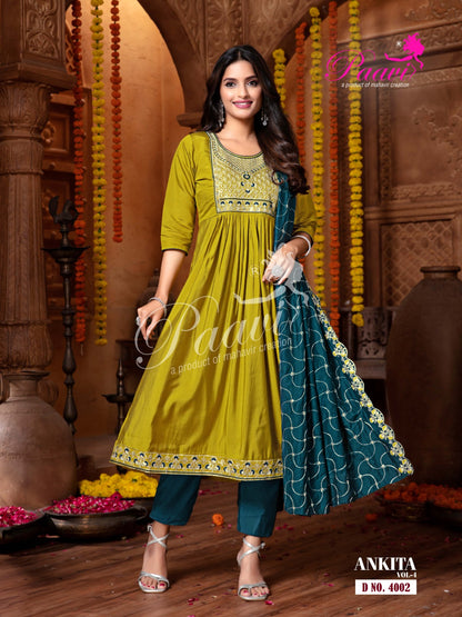 Ankita Vol 4 Paavi Roman Readymade Anarkali Suits Wholesaler Ahmedabad