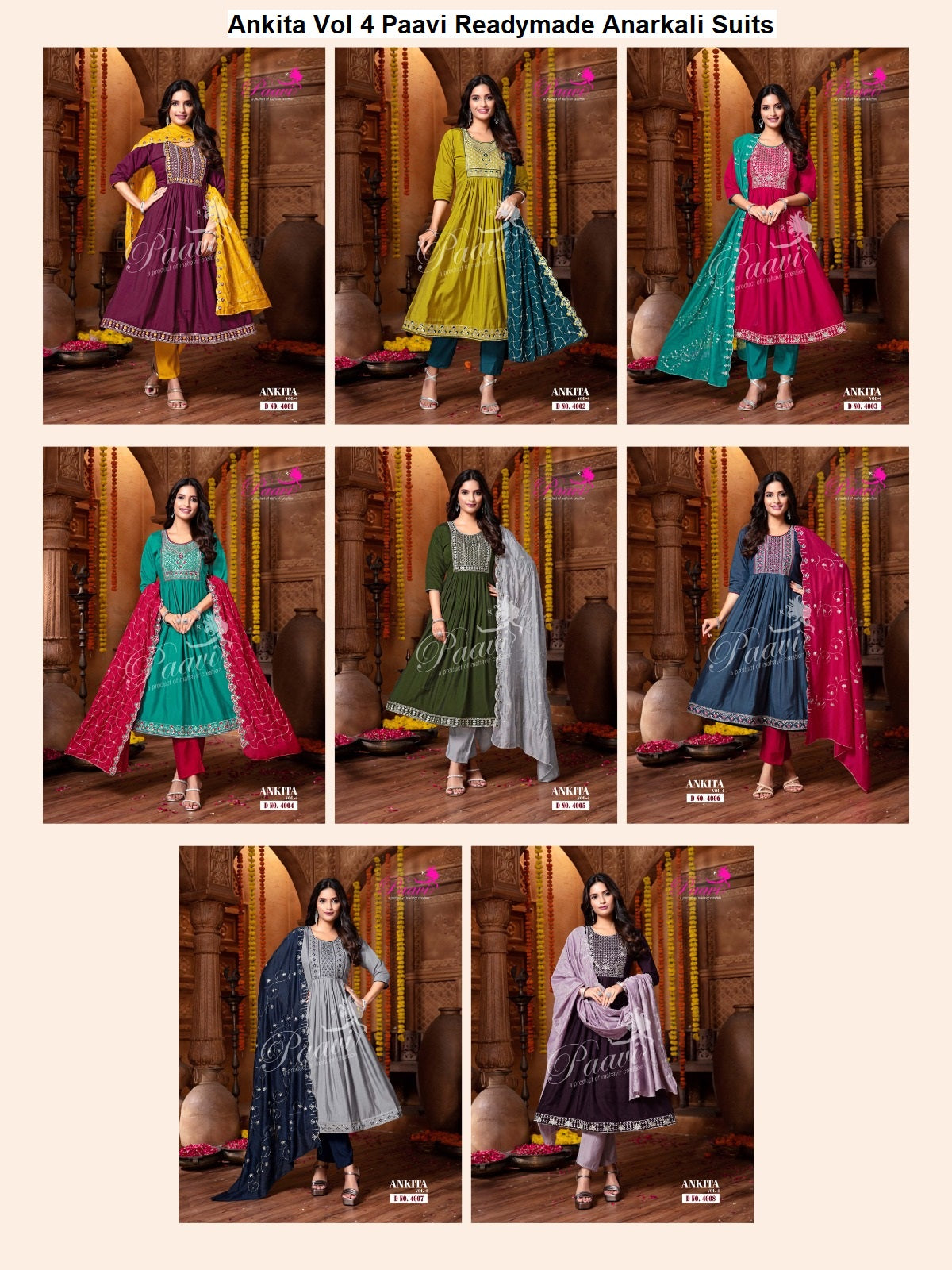 Ankita Vol 4 Paavi Roman Readymade Anarkali Suits Wholesaler Ahmedabad