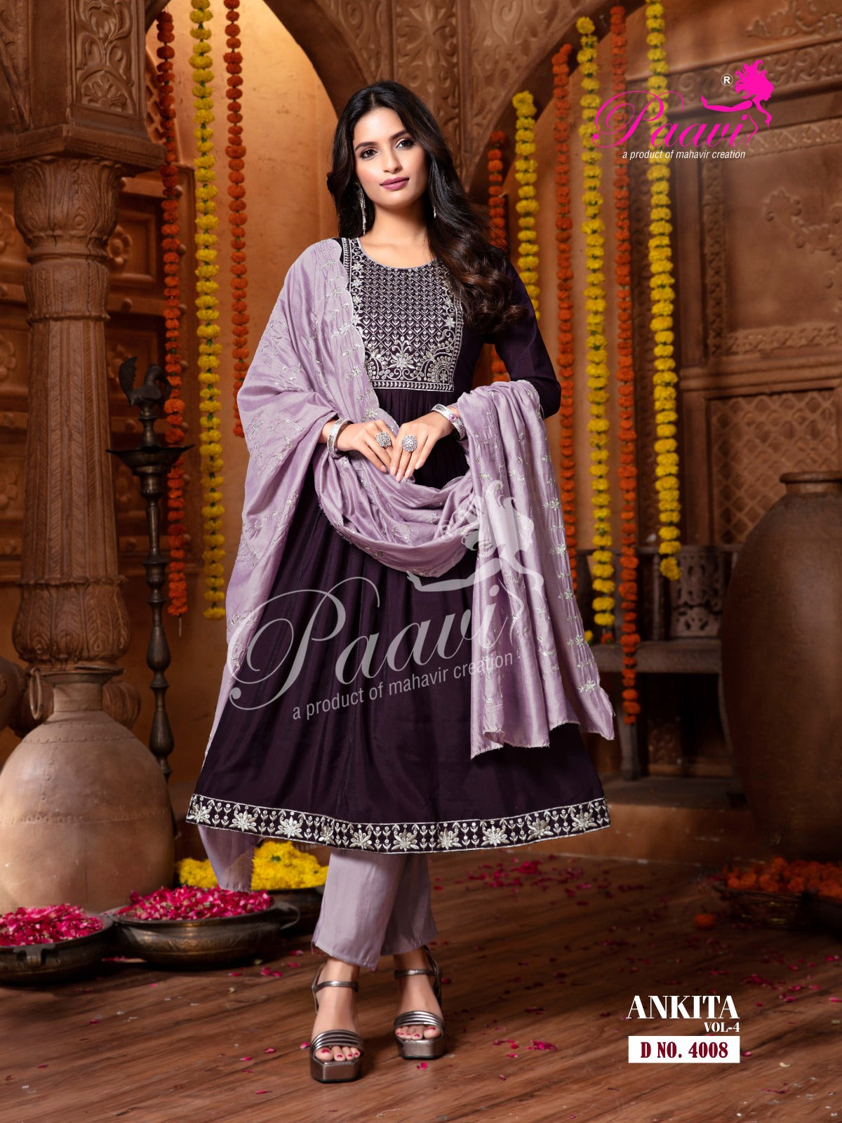 Ankita Vol 4 Paavi Roman Readymade Anarkali Suits Wholesaler Ahmedabad