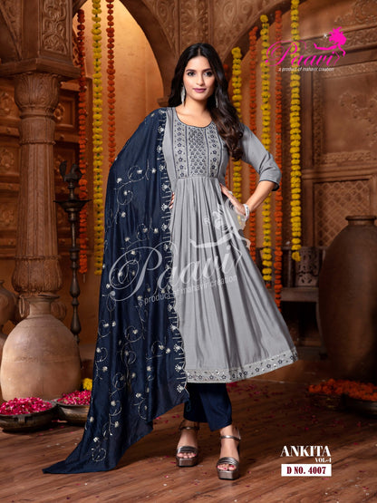 Ankita Vol 4 Paavi Roman Readymade Anarkali Suits Wholesaler Ahmedabad