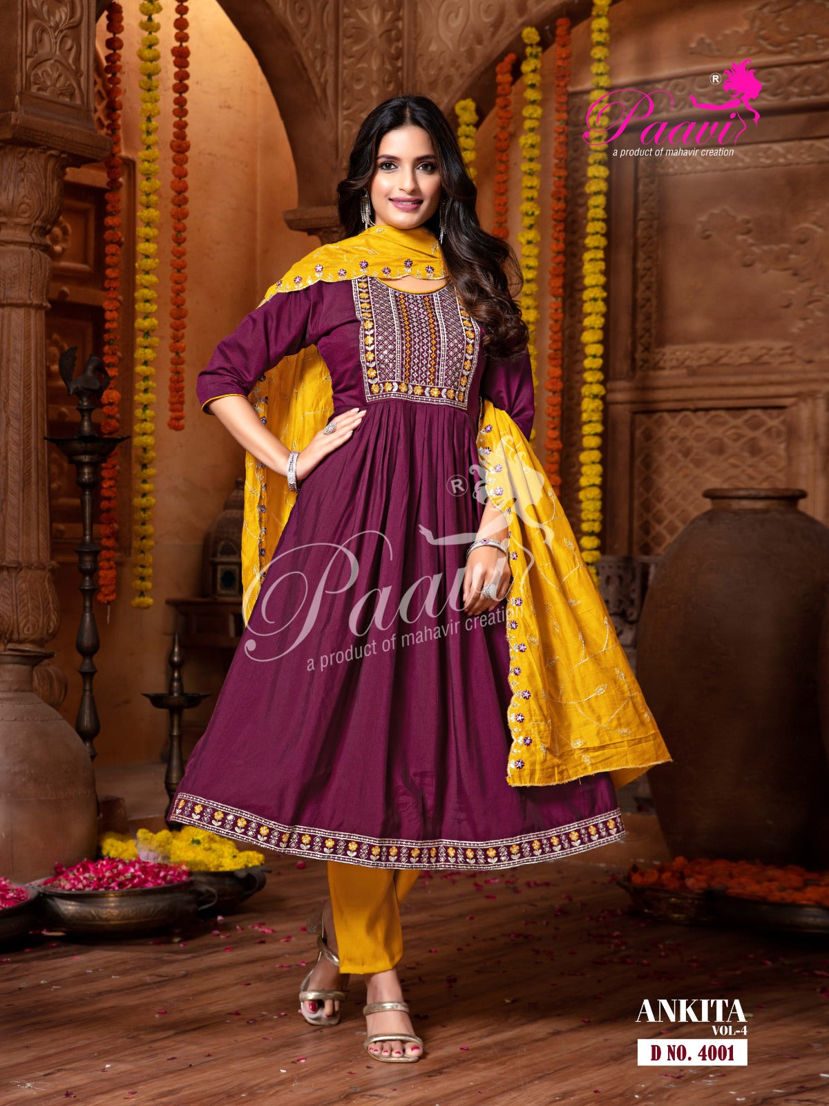 Ankita Vol 4 Paavi Roman Readymade Anarkali Suits Wholesaler Ahmedabad