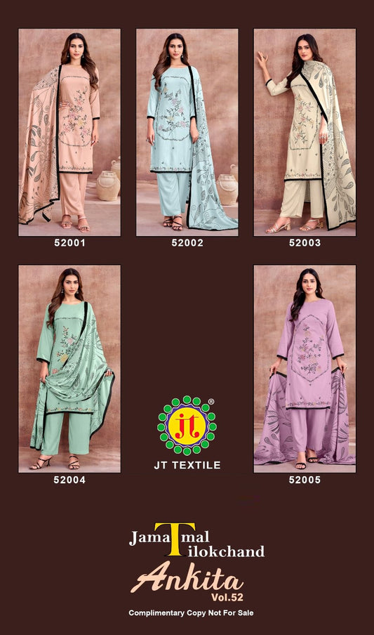 Ankita Vol 52 Jt Rayon Pant Style Suits Wholesale Price