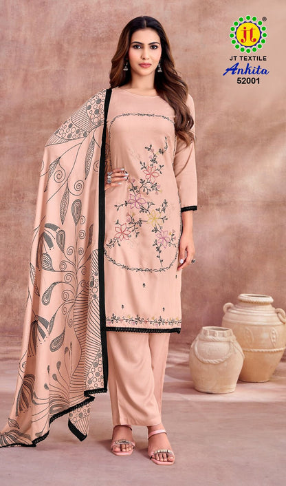 Ankita Vol 52 Jt Rayon Pant Style Suits Wholesale Price