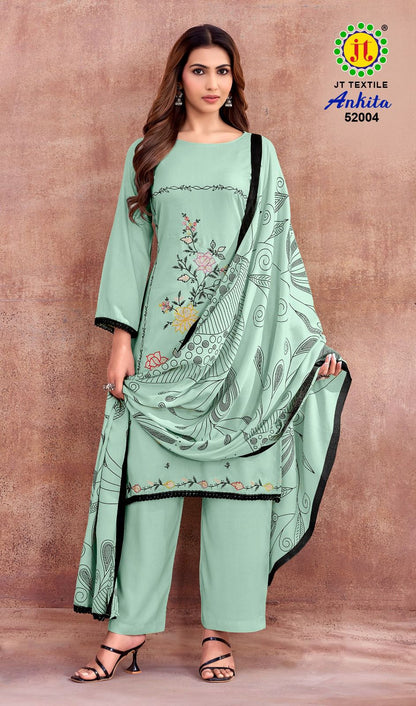 Ankita Vol 52 Jt Rayon Pant Style Suits Wholesale Price