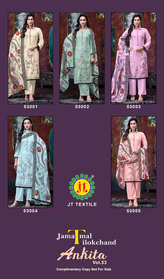 Ankita Vol 53 Jt Rayon Pant Style Suits Wholesaler Ahmedabad