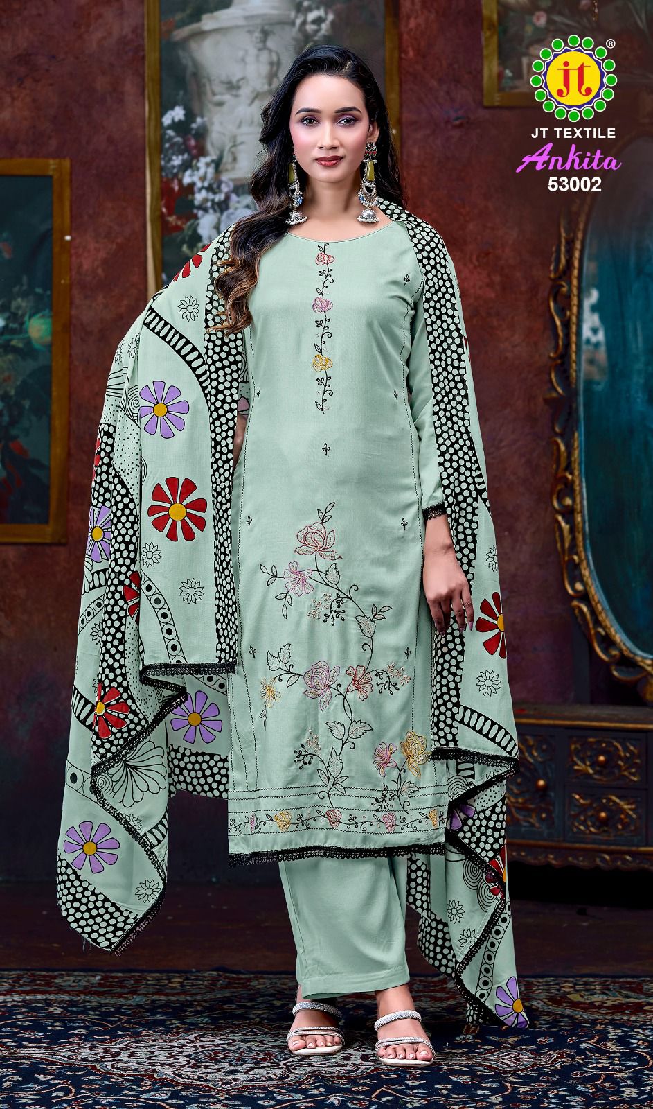 Ankita Vol 53 Jt Rayon Pant Style Suits Wholesaler Ahmedabad