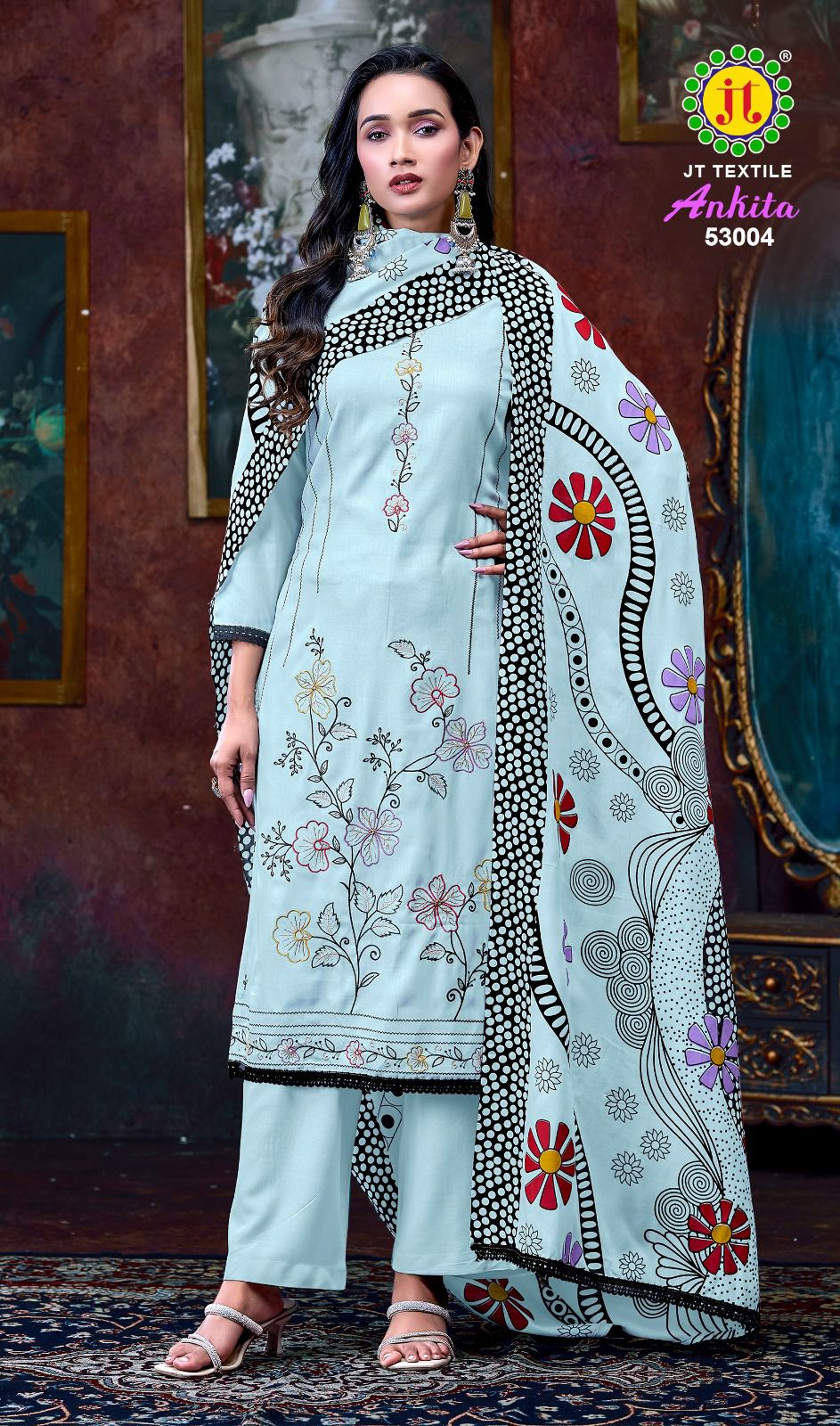 Ankita Vol 53 Jt Rayon Pant Style Suits Wholesaler Ahmedabad