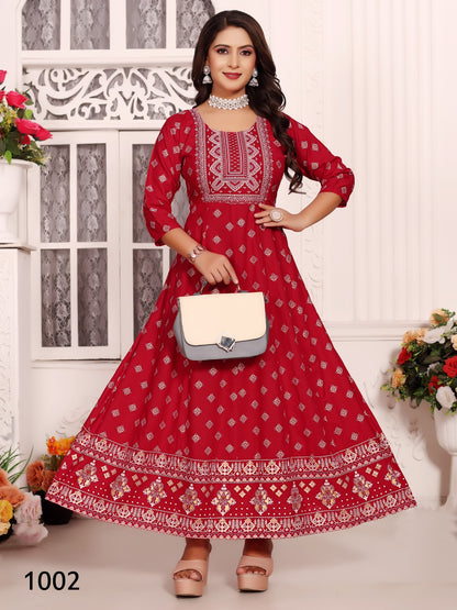 Ankita Vol 5 Kt Rayon 14Kg Anarkali Kurtis Wholesale Price
