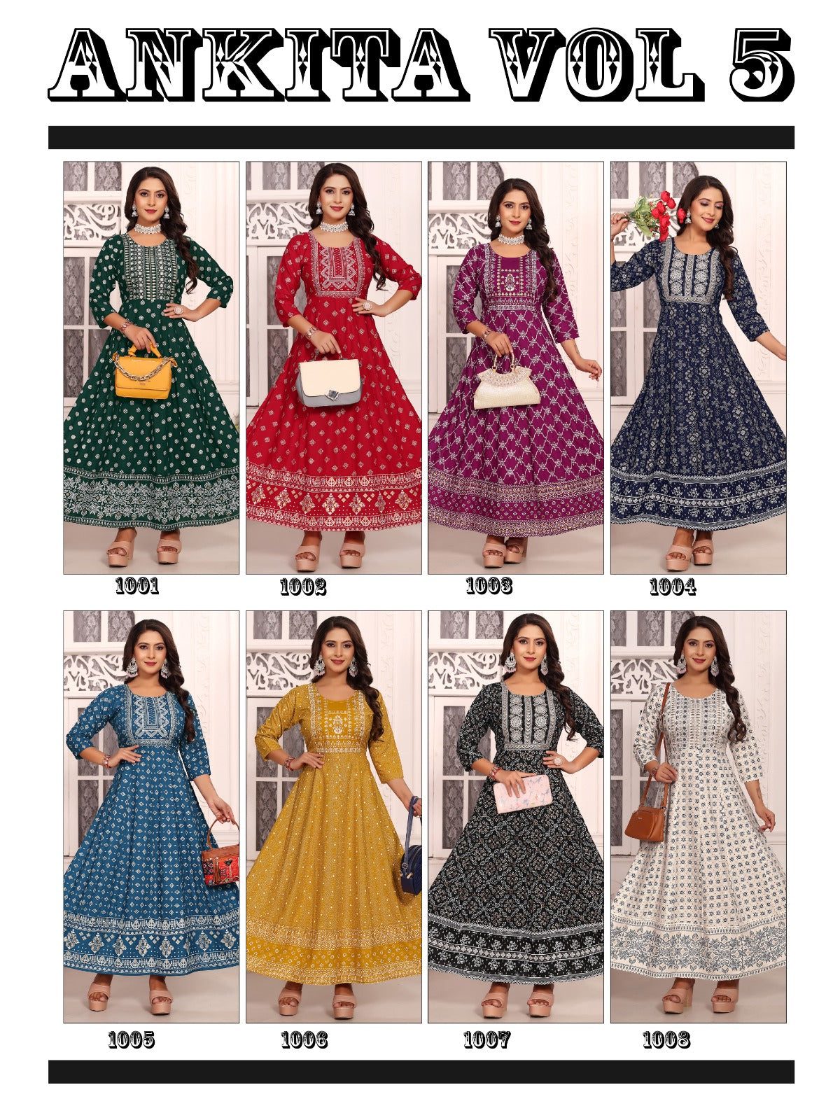 Ankita Vol 5 Kt Rayon 14Kg Anarkali Kurtis Wholesale Price