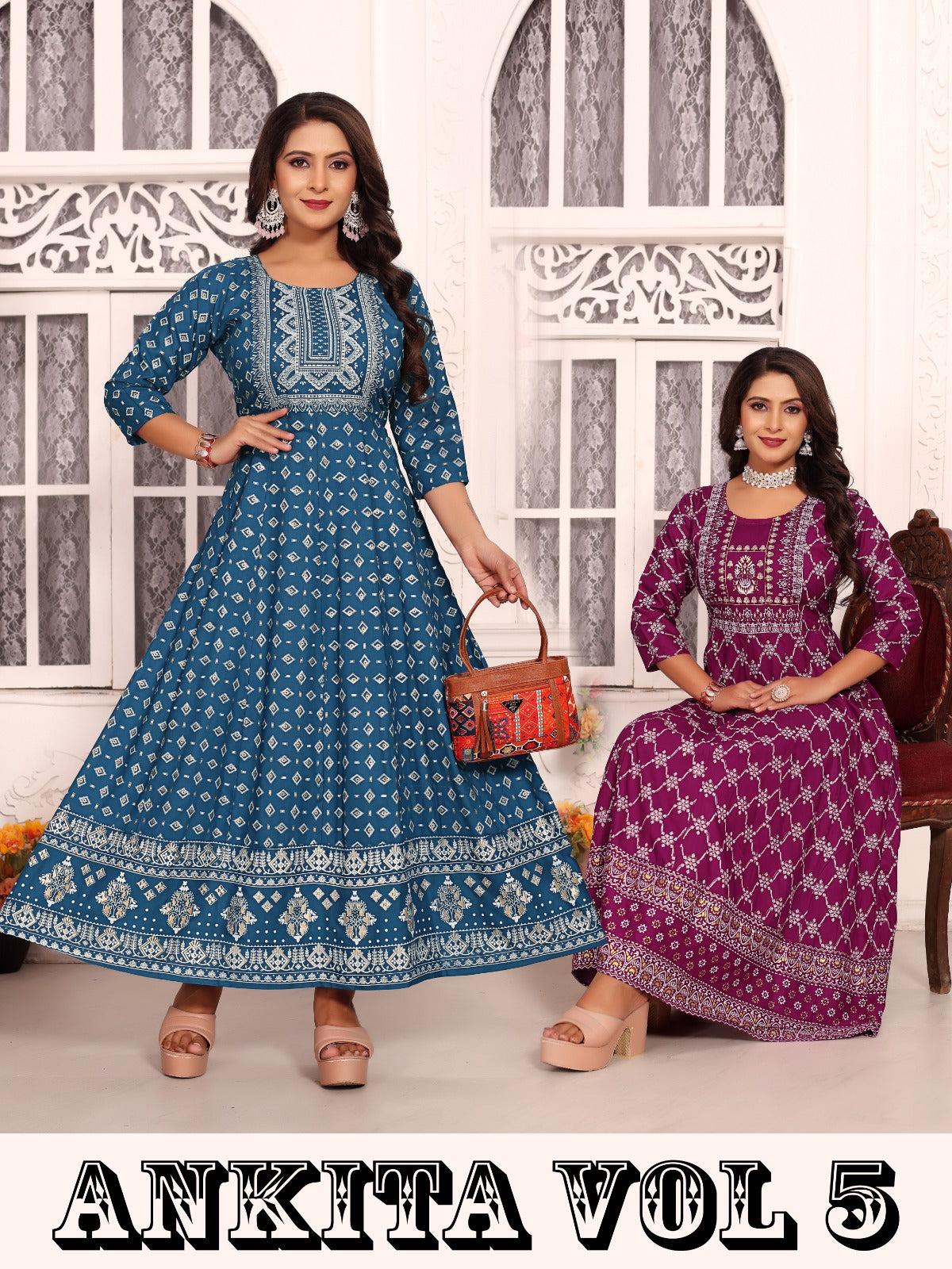 Ankita Vol 5 Kt Rayon 14Kg Anarkali Kurtis Wholesale Price