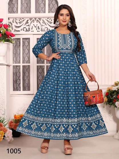 Ankita Vol 5 Kt Rayon 14Kg Anarkali Kurtis Wholesale Price