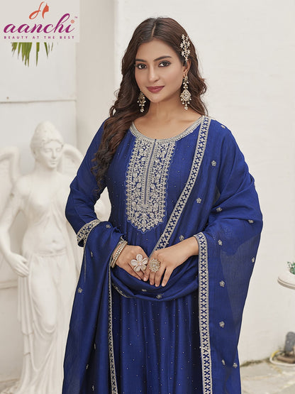 Anmol Aanchi Vichitra Silk Readymade Anarkali Suits Exporter Gujarat