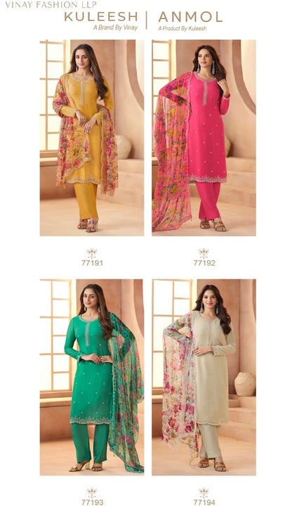 Anmol Kuleesh Vinay Fashion Llp Organza Pant Style Suits Supplier