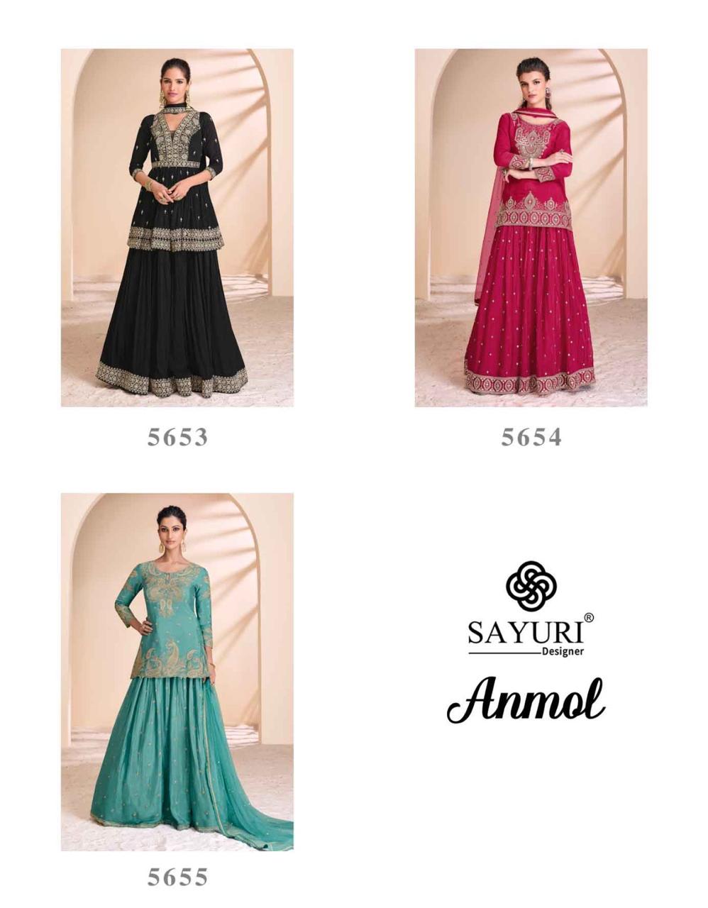 Anmol Sayuri Chinon Silk Readymade Skirt Style Suits Wholesale Price